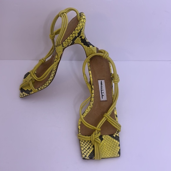 Miista Yellow Snake Animal Print Amy Sandals, New, Size 35 - Picture 4 of 10